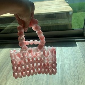 Cult Gaia pink Cora beaded purse